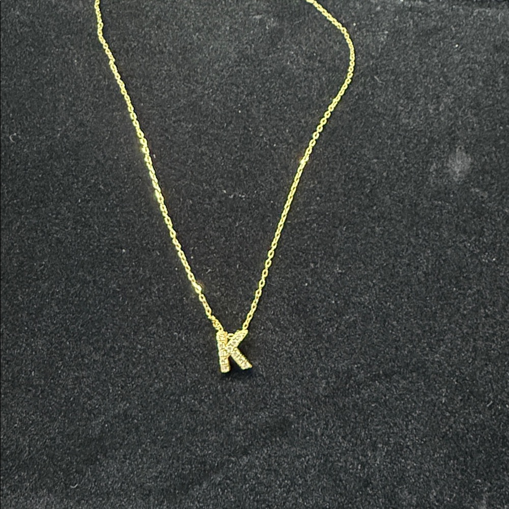 Gold Initial 'K' Pendant Necklace
